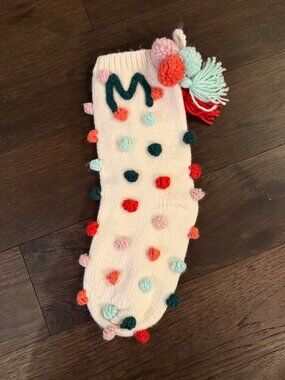 Anthropologie Sally Pom Pom "M" Stocking